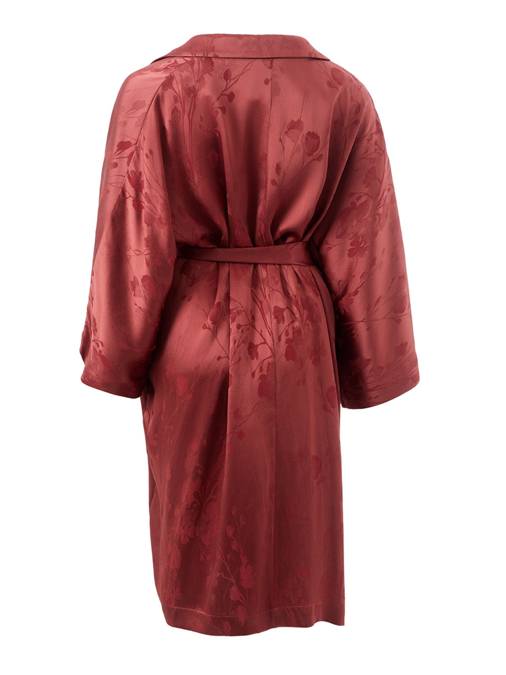Lardini Red Allover printed robe Trench coat