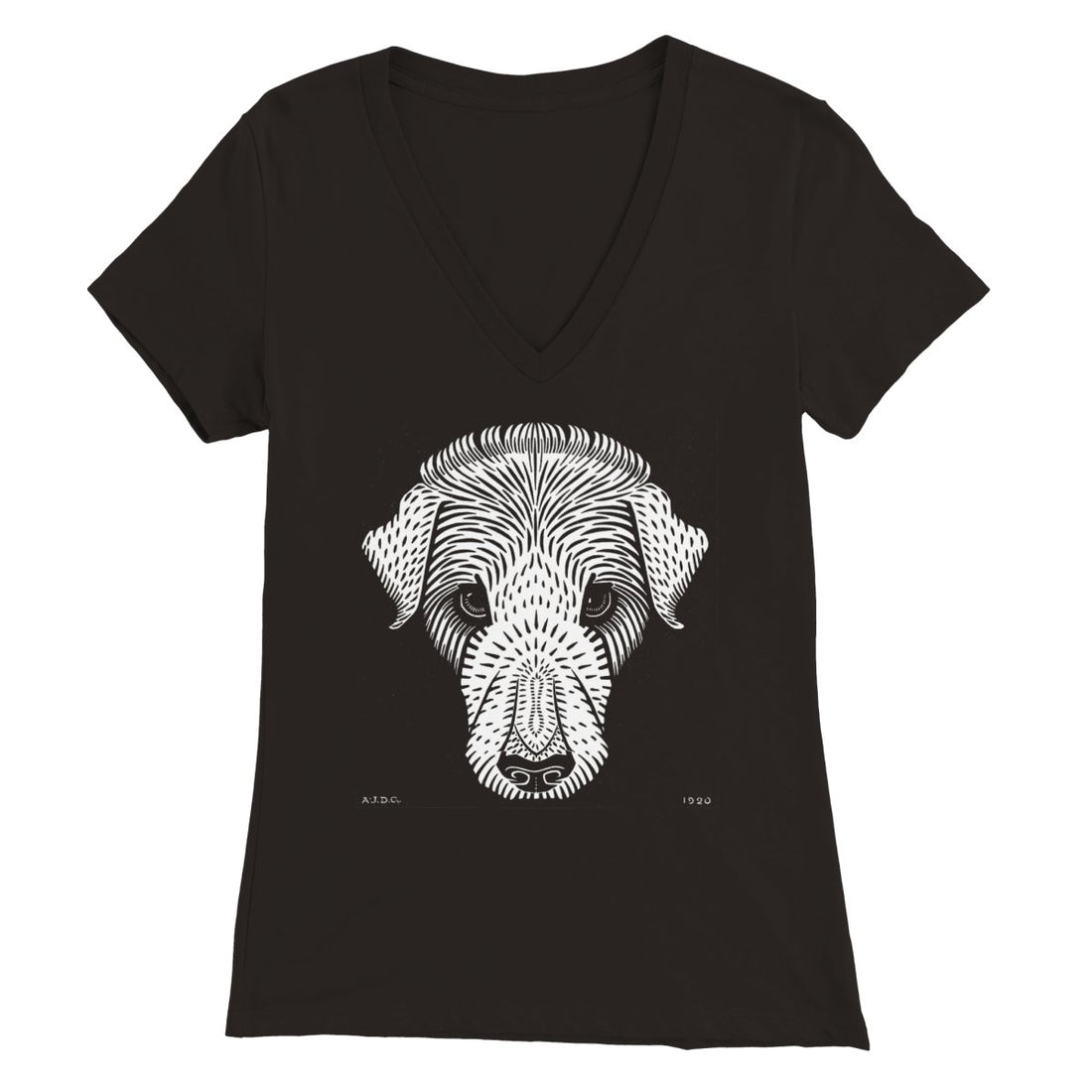 Dog's head (1920) by Julie de Graag Premium Womens V-Neck T-shirt - TINT - Print Material - TINT - 3b6b96e5-2154-4684-bd6d-b3fb3a77e016