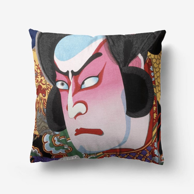 Fukashichi (1883) by Toyohara Kunichika, Premium Hypoallergenic Throw Pillow - TINT - Pillows & Covers - Printy6 - HT6L30-14’’ X 14’’-COVER ONLY