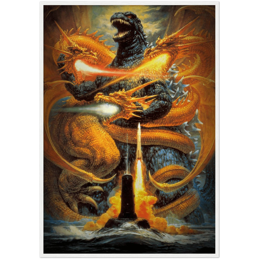 Godzilla ゴジラ (1954) Classic Matte Paper Wooden Framed Poster - TINT - Print Material - TINT - e96817f3-9bb4-4cc4-8cd0-bd812b05a169