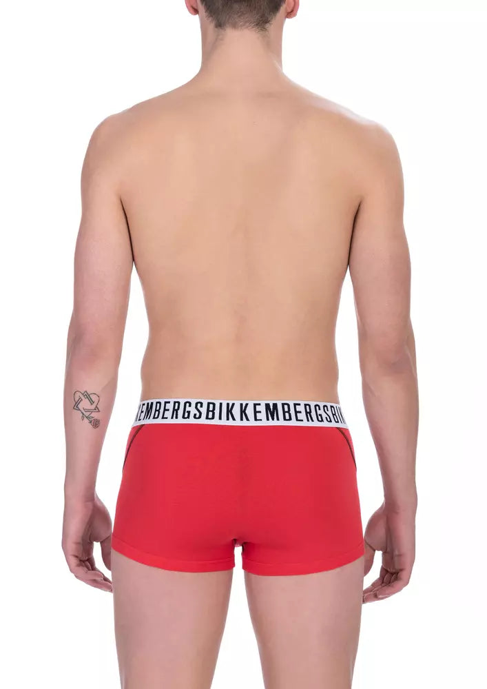 Bikkembergs Chic Red Cotton Blend Men's Trunk Twin Pack