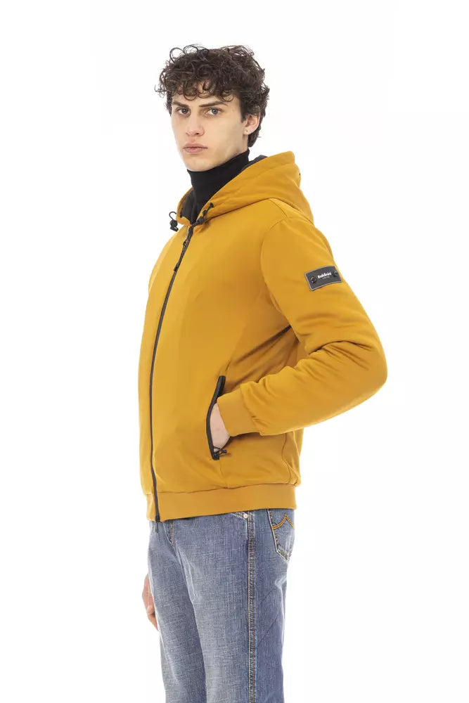 Baldinini Trend Chic Yellow Short Jacket with Monogram Detail