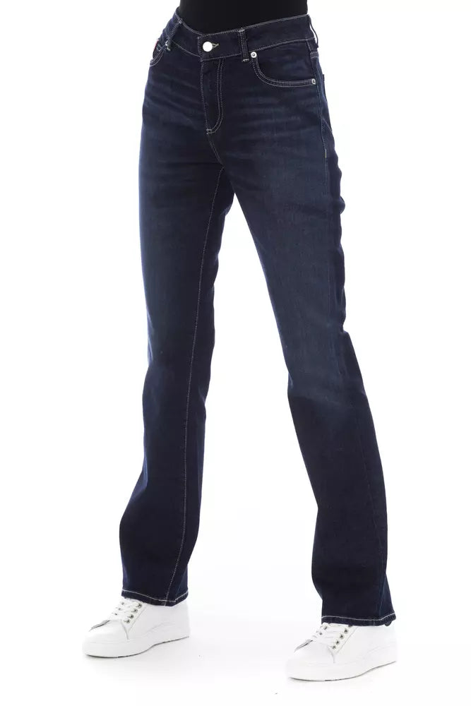 Baldinini Trend Chic Tricolor Pocketed Blue Jeans
