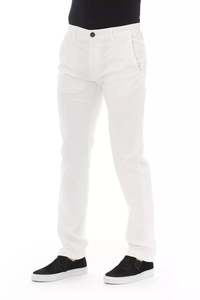 Baldinini Trend Elegant White Chino Trousers - Slim Fit Comfort