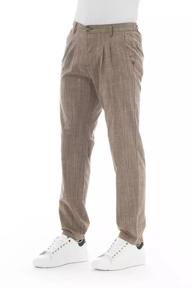 Baldinini Trend Chic Beige Chino Trousers Classic Fit