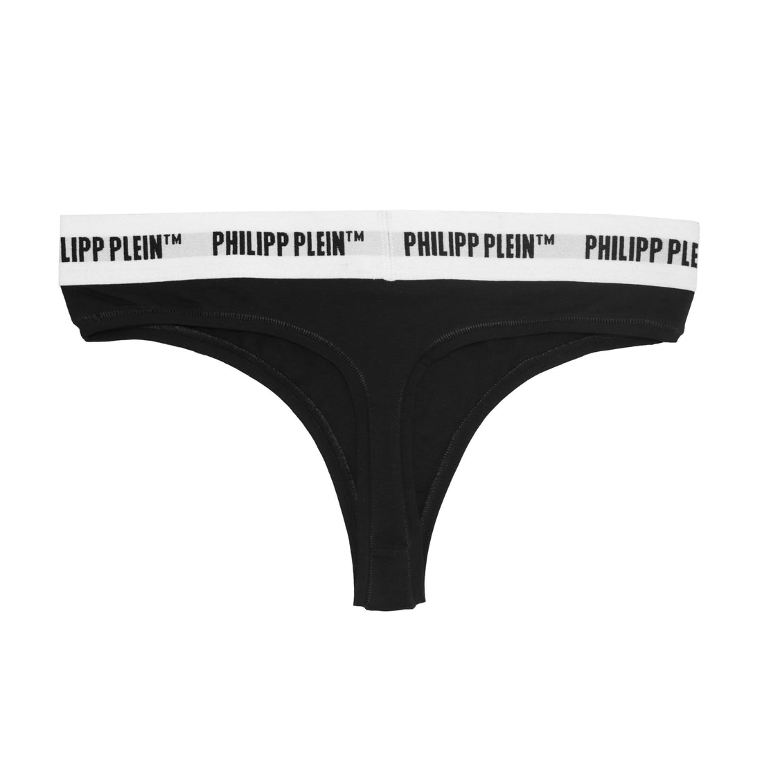 Philipp Plein Sleek Black Logo Thong Twin-Pack