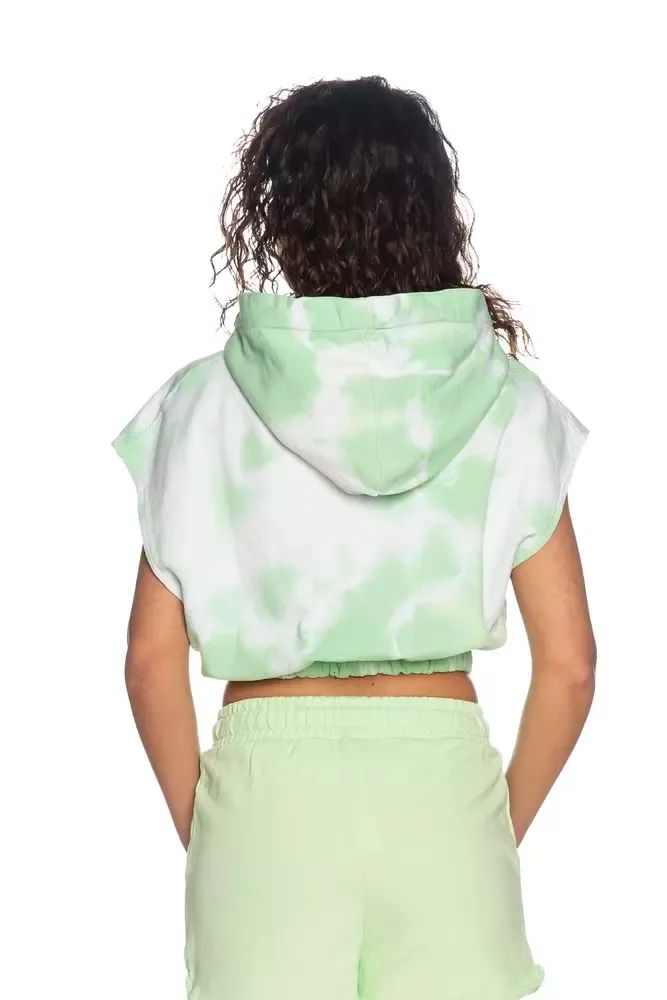 Hinnominate Apple Green Sleeveless Tie-Dye Sweatshirt